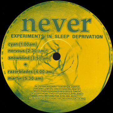 Never - Experiments In Sleep Deprivation (12")
