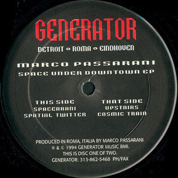 Marco Passarani - Space Under Downtown EP (12", EP)
