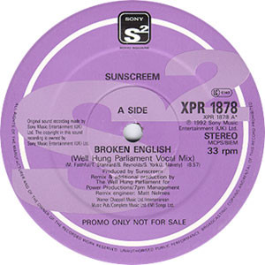 Sunscreem - Broken English (12", Promo)