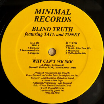 Blind Truth featuring Tata Vega and Toney Lee - Why Can't We See (12")